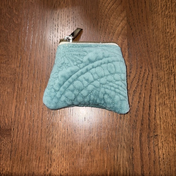 Quilted Blue Velvet Coin Purse and Card holder - Picture 5 of 8